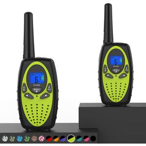 Topsung Walkie Talkies Long Range,M880 FRS Two Way Radio for Adults Toy for Kid with Mic LCD Screen/Durable Wakie-Talkies with Noise Cancelling for Men Women Outdoor Cruise Ship (Yellow Green 2 in 1)