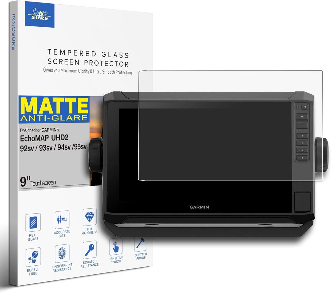 Updated Premium Tempered Glass Screen Protector for Garmin Echomap UHD2 92sv 93sv 94sv 95sv 9 Inch Chartplotters Touchscreen [NOT for UHD 9"] Anti Glare (Matte)
