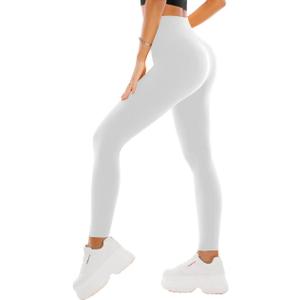 SINOPHANT High Waisted Leggings for Women - Full Length Capri Buttery Soft Yoga Pants for Workout Athletic (White, S)