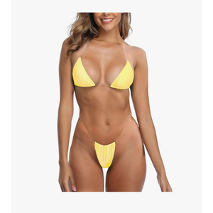 SHERRYLO Thong Bikini Clear Straps Cheeky Brazilian Micro Thongs Bikinis Swimsuit for Women Sexy No Tan Line Bathing Suit Large