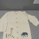 Baby Toddler Boy Girl Knit Sweater Cardigan, 100% Cotton, Animal Embroidery (US, Age, 4 Years, 5 Years, Apricot)