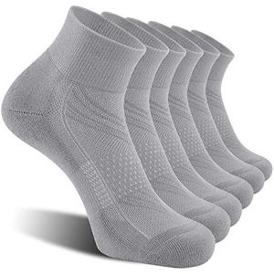CelerSport 6 Pack Men's Ankle Socks with Cushion, Sport Athletic Running Socks, XL