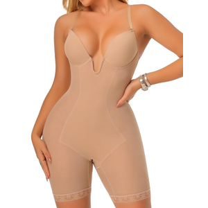 JOYSHAPER Bodysuit for Women Tummy Control Deep U Plunge Shapewear Backless Full Body Shaper Strapless Corset Body Suit Top 2XL