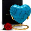 Small Urns for Human Ashes Keepsake  Heart Urn  Mini Urns with Stand & Box  A Loving Heart Shaped Cremation Urn to Honor Their Memory Forever (Blue, Small)