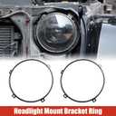 X AUTOHAUX 1 Pair 7 Inch Round Headlight Mounting Bracket Ring Headlamp Bracket Bezels Cover Retaining Replacement for Jeep TJ Wrangler 1997-2006