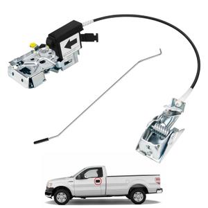 Front Left Driver Side Door Lock Latch Assembly for Ford F150 F250 F350 Bronco 1992 1993 1994 1995 1996 1997, Door Latch Lock Actuator Motor Cable Rod Kit Replace F4TZ15219A65A, F4TZ-15219A65-A