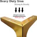 6 Inch Furniture Legs, Set of 4 Metal Furniture Legs Modern Triangle Feet Luxury Gold for Sofa Cabinet Cupboard Couch Chair Ottoman