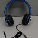 AILIHEN C8 Kids Headphones Wired, On-Ear Headphones with Microphone and Volume Control Foldable Corded Stereo 3.5mm Headset for School Teens Smartphones Chromebook Laptop Tablets Travel (Black Blue) (Medium)