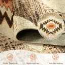Area Rug 4x6 Rug Machine Washable Non-Slip Low Pile Print Pattern Western Rug for Living Room Bedroom Entryway Tribal Series -Cream/Camel