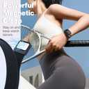 BRG Thin Mesh Loop Compatible with Apple Watch Bands for Women 40mm 41mm 38mm 42mm Series 11 10 9 8 7 6 5 4 3 2 1 SE, Metal Magnetic Stainless Steel Strap with X-Shape Diamond Clasp for iWatch Bands (Midnight)