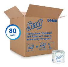 Scott Professional 100% Recycled Fiber Standard Roll Bulk Toilet Paper (13217), 2-Ply, Elevated Design, White, Individually Wrapped , 80 Rolls 