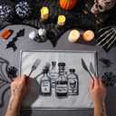 Set of 4 Halloween Placemat Decorations Gothic Place mats Set 12x18 Inch Vintage Washable Placemats for Home Party Kitchen Dining Holiday Decoration