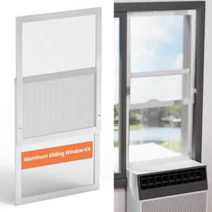 GCGOODS Sliding Window Kit, Reinforced Aluminum Sliding Window Kit for Seal Heat, Adjustable Window Vent Kit for Saddle, U-Shape, Conventional Air Conditioners (AC Not Included)