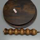 Round Side Table, Small Drink Table for Small Spaces, Modern Accent Nightstand with Solid Wood Leg for Living Room, Bedroom, Corners, and Office (Rustic Brown) (11.8"D x 11.8"W x 21.6"H)