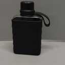 Modern Small Flask with Silicone Sleeve Mini Portable Travel Liquor Flask Clear Tritan Plastic Water Bottles, 8.2oz BPA Free Pocket Drinking Alcohol Flask for Outdoor (Black)