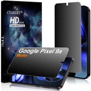 2 Pack for Google Pixel 9a Matte Privacy Screen Protector 6.3 Inch[Not Glass], Anti-Scratch, Anti-Glare, Support fingerprint Unlock (Black)