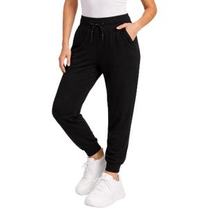 Spyder Womens Joggers - High Waisted Yoga Pants with Pockets and Drawstring - Athletic Workout & Lounge Sweatpants for Women (Medium, Black)