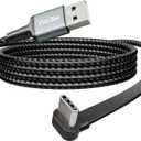 USB to USB C Cable 3.3ft, 60W USB A to USB C Fast Charging Cable, Right Angle USB C Cord Nylon Braided for iPhone 17/16/15, iPad Pro, Samsung Galaxy S21/S22/S23/S24, Note 20 10, Pixel 8, Nintendo etc.