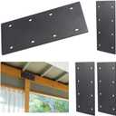 9.25x4.5 Inch Straight Steel Mending Plate 4PCS, 0.12'' Thick I Shape Flat Brackets, Ideal for Wood 6x6 Lumber, for Pergola, Fence, Farm, Mending and Connecting Projects