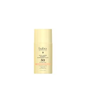 Babo Botanicals Daily Sheer Mineral Sunscreen Fluid SPF50 - Natural Origin Zinc Oxide - Passion Fruit Oil - Fragrance Free - Ultra-Lightweight - For Face - For all ages