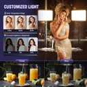 2-Pack LED Video Light Kit with 63'' Tripod Stand, 2500K-8500K Dimmable Studio Light Photography Panel Lighting for Video Recording Game Live Streaming Podcast YouTube Filming, Phone Holder