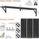Forbena Floating Shelves 36 Inches Long 8 in Deep Set of 3, Large Wall Shelf for Bedroom Books, Heavy Duty Wide Wall Shelving for Living Room Office Kitchen Closet Organizers and Storage (Black)