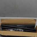 Black Aluminium Curtain Rods for Windows,1 Inch Adjustable Curtain Rod 48-84,Heavy Duty Drapery Rods with Thicken Bracket,Decorative Modern Single Rod with Aluminium Finials