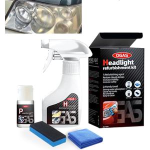 Automotive Headlamp Restoration Fluid Oxidized, Headlight Refurbishment Kit, Professional Car Headlamp Cleaner with Refurbishing Agent, Durable Headlight Repair Kit for All Vehicle Types