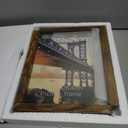 Lavezee 8x10 Picture Frames Set of 2, Rustic L Shaped Double Sided Frame for 8 by 10 Photo, Made of Brown Base and HD Tempered Glass Covers for Table Top Display