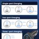 67W 3-Port Super Fast Type C Car Charger USB C for Samsung Galaxy S26 S25 S24 S23 S22 Ultra, iPhone 17/Air/16/15 Pro Max, Android, PD/QC Car Phone Adapter Accessories for Men Women + 3FT USB-C Cable