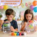 12 Pack 8 Inch Jumbo Clear Easter Eggs Plastic Giant Transparent Easter Eggs Huge Fillable Easter Egg for Easter Theme Party Easter Egg Hunt Party Favor