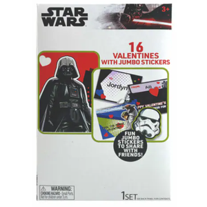 Star Wars 16 Valentines with Jumbo Stickers