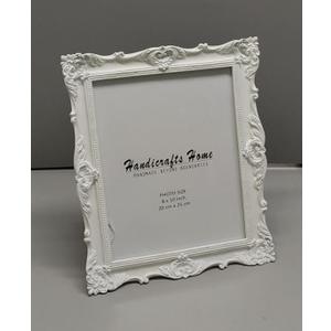 8x10 Vintage Picture Frame White, 8 by 10 Ornate Antique Picture Frame for Wedding, Retro Photo Frame Displays Horizontally or Vertically On Tabletop