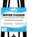 Steel Dual Feed Muff Style Heavy Duty Steel Boat Motor Flusher | Use for Antifreeze Winterization or Common Water Flush | 5/8 Inch Standard Garden Hose Connection (Black)