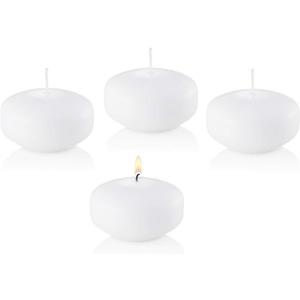 D'light Online 3 Inch Extra Large Floating Candles, 13 Hours Extended Burn Time Bulk Pack for Events for Weddings, Spa, Home Decor, Special Occasions and Holiday Decorations (Set of 54, White)