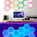 12 Pack Blacklight Acoustic Panels, 14"X 12" X 0.4" Hexagonal UV Reactive Sound Proof Panels for Wall, Sound Absorbing with Self-Adhesive, DIY Decor for Computer Game Room, Bedroom