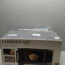 Farberware 0.9 Cu. Ft. Countertop Microwave Oven 900 Watts Power, Auto Cook Settings, Defrost, Easy Clean and Child Safety Lock - Stainless Steel