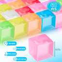 Simgoing 48 Pcs Mini Ice Cube Stress Balls Bulk Fidget Squeeze Square Ball Stress Relief Sensory Playthings Ice Cube for Adults Birthday Valentines Gifts Party Favor Prize Bags Box Filling, 8 Colors