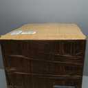 Tannery Brown Leather Ottoman Pouf Sofa, Storage Ottoman Chair - Round, Handmade (17x16x16 inch)