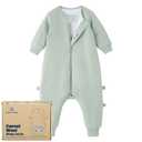 kaiya baby Unisex Toddler Sleep Sack with Feet 1.0 Tog Split Legs Sleep Sack 3T-4T, Sleep Bag Walker, Gifts for Boys & Girls, Pea Green