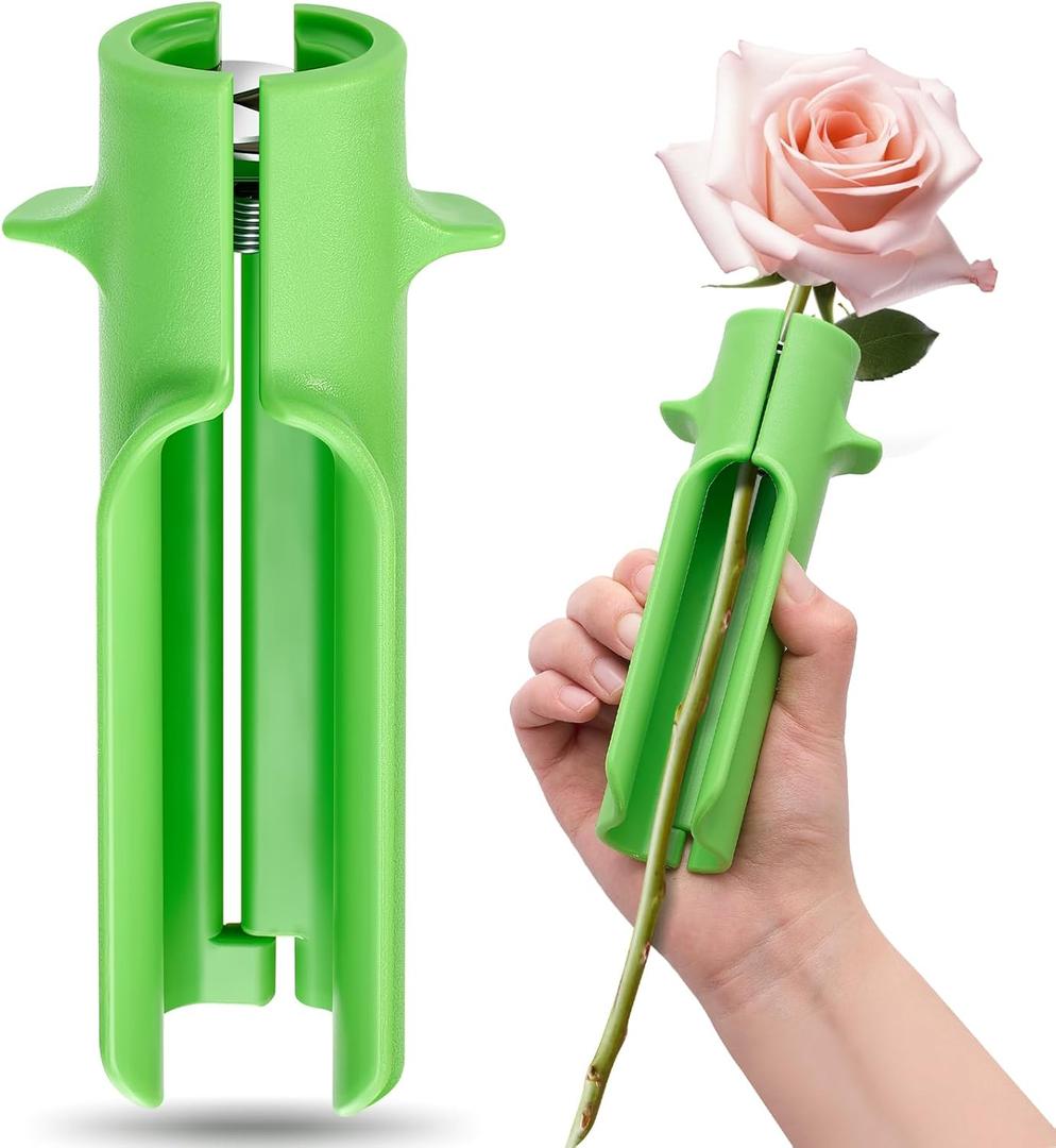 Lasnten 1 Piece Rose Thorn Stripper Tool Thorn Remover for Roses Leaf Stripper Tool Flower Stem Cleaner Cutter to Removal Leaf for Home Flower Shop Gardening Floral Arrangement (Green)