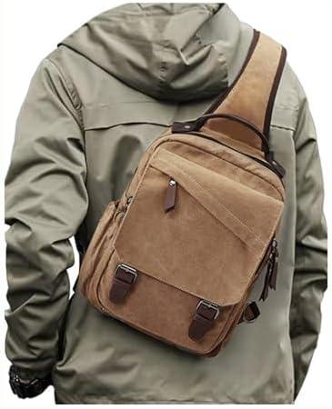 Messenger bag for Men,Small Sling Crossbody Backpack Shoulder Bag for Men Women,canvas Strap Backpack Sling Bag
