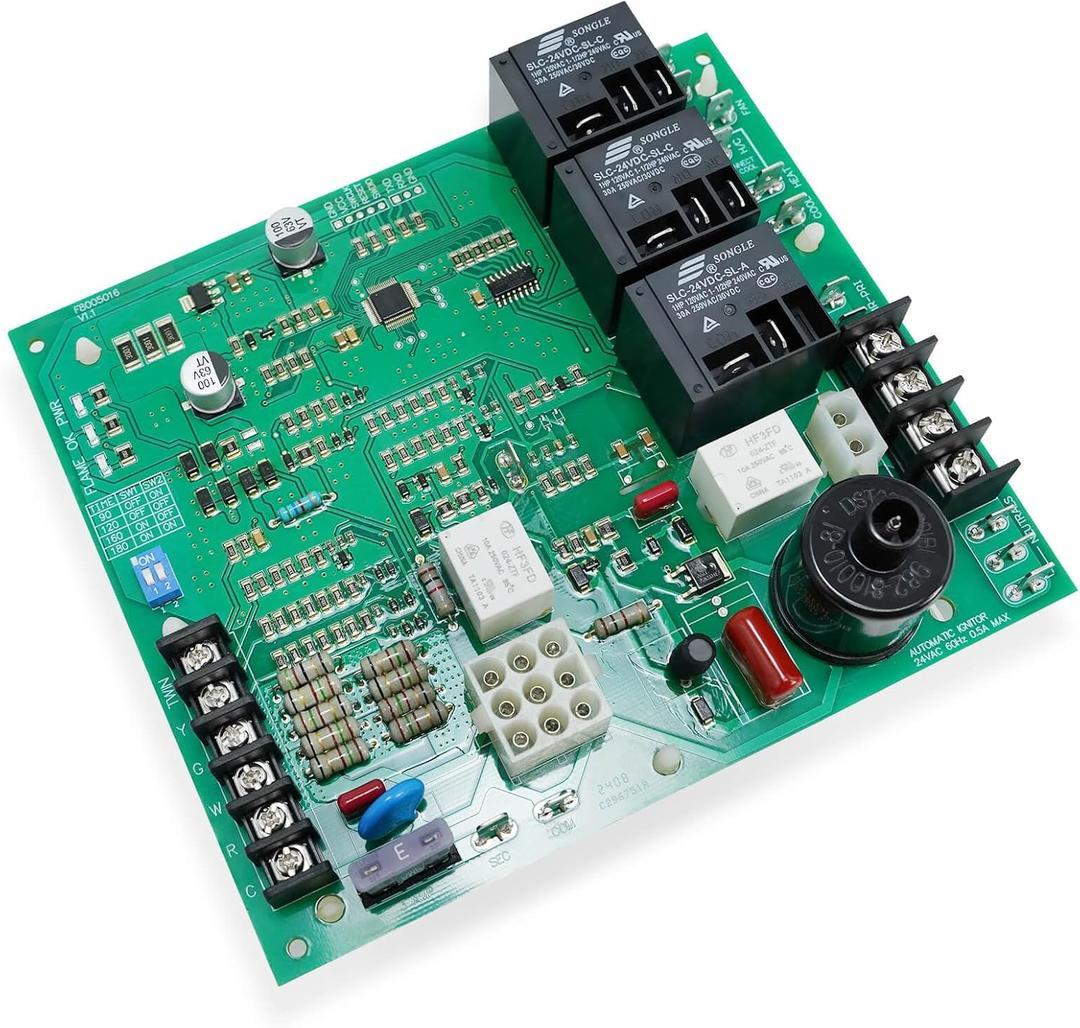 Upgraded 62-24140-04 DSI Furnace Control Board Compatible with Rheem Ruud Weather King Corsaire, ICM292 Direct Spark Ignition Control Board Replaces for 62-24140-02 62-24140-01 24V/115V