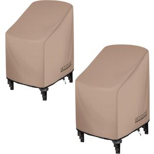 ULTCOVER Stackable Patio Chair Cover Waterproof Outdoor Stack of Chairs Cover 2 Pack Fits Up to 26W x 34D x 45H inches