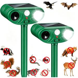 2 Pack Cats Deterrent Ultrasonic Animal Deterrent with Flashing Light