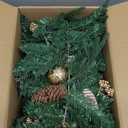 Joyhalo 9ft Christmas Garland Decorations with Lights Battery Operated - Outdoor Prelit Christmas Garland for Mantle, Lighted Xmas Garland Indoor for Stairs Railing Fireplace, Gold