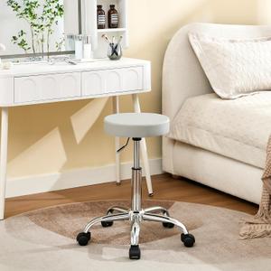 FIRAVOE Rolling Stool Adjustable Height 19.5-26.6,Tattoo Chair for Artist, Gray Stool for Hairstylist (Gray) (No Back & Footrest, Grey)
