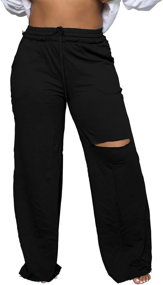 Leg Pants for Women Drawstring Baggy Casual Sweatpants. XXL