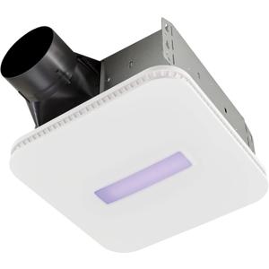 Broan-NuTone AR110LKVV SurfaceShield Vital Vio Powered Exhaust Vent LED White Light & Violet Light, 110 CFM, White