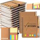 Chuangdi 20 Sets Teacher Appreciation Gifts Bulk Inspirational Spiral Notebook with Sticky Note Motivational Pen Nurse Thank You Gifts for Team Staff Coworker (Classic,Kraft)